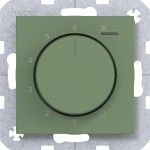 Hager WAN5011C04 Temp.regler 230V/15W, Dreh-/Druckknopf, Heizen/Kühlen, A.x/C.x, aloe, matt 
