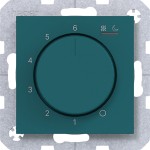 Hager WAN5011C09 Temp.regler 230V/15W, Dreh-/Druckknopf, Heizen/Kühlen, A.x/C.x, azure, matt 