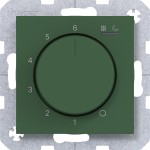 Hager WAN5011C10 Temp.regler 230V/15W, Dreh-/Druckknopf, Heizen/Kühlen, A.x/C.x, forest, matt 