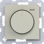 Hager WAN5011C15 Temp.regler 230V/15W, Dreh-/Druckknopf, Heizen/Kühlen, A.x/C.x, pebble, matt 