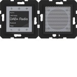 Hager WAN6110BG Radio Touch UP DAB+, Bluetooth mit Lautsprecher, A.x/C.x, nachtschwarz glänzend 