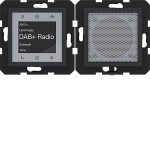 Hager WAN6110BM Radio Touch UP DAB+, Bluetooth mit Lautsprecher, A.x/C.x, nachtschwarz matt 
