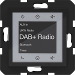 Hager WAN6111BG Radio Touch UP DAB+, Bluetooth, A.x/C.x, nachtschwarz glänzend 