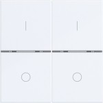 Hager WAN7021WG Abdeckung für Taster, 2fach, EIN/AUS, A.x/C.x, lichtweiß glänzend 