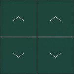Hager WAN7051C07 Abdeckung Tastsensor, 2-fach, Pfeilaufdruck, A.x/C.x, jade, halbglänzend 