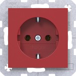 Hager WAS1100RG Steckdose SCHUKO, Steckklemmen, A.x/C.x, rot glänzend 