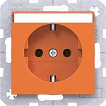 Hager WAS1101AP Steckdose SCHUKO, Beschriftungsfeld, Steckklemmen, A.x/C.x, orange glänzend 
