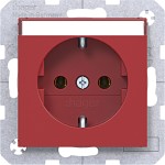 Hager WAS1101RG Steckdose SCHUKO, Beschriftungsfeld, Steckklemmen, A.x/C.x, rot glänzend 
