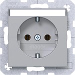 Hager WAS1101TA Steckdose SCHUKO, Beschriftungsfeld, Steckklemmen, A.x/C.x, titan met, lackiert 