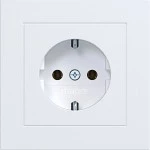 Hager WAS1120WM Steckdose SCHUKO mit Abdeckplatte, Steckklemmen, A.1, lichtweiß matt 