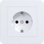 Hager WAS1121WM Steckdose SCHUKO mit Abdeckplatte, Steckklemmen, C.1, lichtweiß matt 