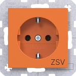 Hager WAS1132AP Steckdose SCHUKO mit Aufdruck ZSV, Steckklemmen, A.x/C.x, orange glänzend 