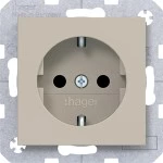 Hager WAS1200C01 Steckdose SCHUKO, erhöhter Berührungsschutz, Steckklemmen, A.x/C.x, sand, matt 