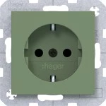 Hager WAS1200C04 Steckdose SCHUKO, erhöhter Berührungsschutz, Steckklemmen, A.x/C.x, aloe, matt 