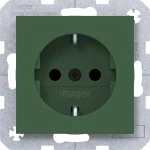 Hager WAS1200C10 Steckdose SCHUKO, erhöhter Berührungsschutz, Steckklemmen, A.x/C.x, forest, matt 