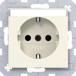Hager WAS1201C11 Steckd. SCHUKO, Beschr.feld, erh. BS, Steckkl., A.x/C.x, shell, matt 