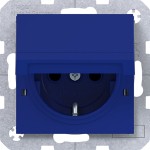 Hager WAS1212C14 Steckd. SCHUKO m. Kl.d., Feder, arret., EHBS, IP44 fähig, St.kl,Ax/Cx, cobalt mt 