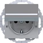 Hager WAS1214TA Std. SCHUKO, Klappd., Feder, arret., B.f., EHBS, 45°,SK, A/C, tit mt la 