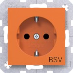 Hager WAS1233AP Steckd. SCHUKO m. Aufdr. BSV, erh. Berühr.schutz, Steckkl., A.x/C.x, orange gl 