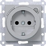 Hager WAS1261TA Steckdose SCHUKO m. FI erh. Ber.schutz, Steckklemme A.x/C.x, titan metallic 