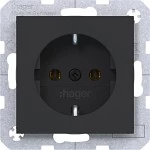 Hager WAS1300BM Steckdose SCHUKO, Schraub-Liftklemmen, A.x/C.x, nachtschwarz matt 