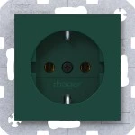 Hager WAS1300C07 Steckdose SCHUKO, Schraub-Liftklemmen, A.x/C.x, jade, halbglänzend 