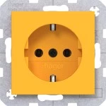 Hager WAS1300C16 Steckdose SCHUKO, Schraub-Liftklemmen, A.x/C.x, saffron, matt 