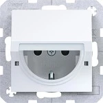 Hager WAS1312WG Steckdose SCHUKO mit Kl.d., Feder, arret., IP44 fähig, SLKL, A/C, liweiß gl 