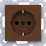 Hager WAS1400C03 Steckdose SCHUKO, erhöhter Berühr.schutz, Schraub-Liftkl., A.x/C.x, turf, matt 