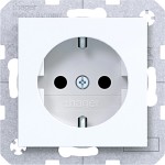 Hager WAS1400WG Steckdose SCHUKO, erhöhter Berührungsschutz, Schraub-Liftkl., A.x/C.x, liweiß gl 