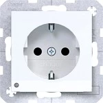 Hager WAS1462WG Steckd. SCHUKO m. LED-Orient.licht, erh. Ber.schutz, Schr.-Liftkl.,A.x/C.x,wß gl 