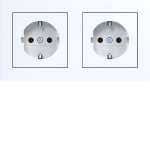 Hager WAS2123WG Steckdose SCHUKO 2fach mit Rahmen, verdrahtet, Steckklemmen, A.1, lichtweiß gl 