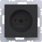 Hager WAS5100BM Steckdose ohne Schutzkontakt, Schraubklemmen, A.x/C.x, nachtschwarz matt 