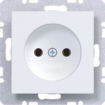 Hager WAS5100WM Steckdose ohne Schutzkontakt, Schraubklemmen, A.x/C.x, lichtweiß matt 