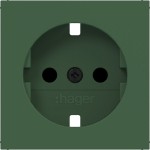 Hager WAS7200C10 Zentralstück für Steckdose SCHUKO, erh. BS, A.x/C.x, forest, matt 