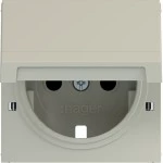 Hager WAS7212C15 ZS Steckd. SCHUKO m. Klappd., Feder, arret., EHBS, IP44 fähig, A/C, pebble, matt 