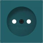 Hager WAS7300C09 Zentralstück für Steckdose ohne Schutzkontakt, A.x/C.x, azure, matt 
