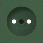 Hager WAS7300C10 Zentralstück für Steckdose ohne Schutzkontakt, A.x/C.x, forest, matt 