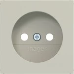 Hager WAS7300C15 Zentralstück für Steckdose ohne Schutzkontakt, A.x/C.x, pebble, matt 