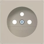 Hager WAS7500C01 Zentralstück für Steckdose mit Schutzkontaktstift, A.x/C.x, sand, matt 