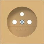 Hager WAS7500C02 Zentralstück für Steckdose mit Schutzkontaktstift, A.x/C.x, hazel, matt 