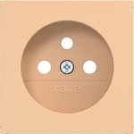 Hager WAS7500C12 Zentralstück für Steckdose mit Schutzkontaktstift, A.x/C.x, petal, matt 