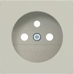Hager WAS7500C15 Zentralstück für Steckdose mit Schutzkontaktstift, A.x/C.x, pebble, matt 