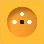 Hager WAS7500C16 Zentralstück für Steckdose mit Schutzkontaktstift, A.x/C.x, saffron, matt 