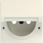 Hager WAS7512C11 ZS Klappd., Feder, arret. f. Steckdose Schutzk.stift,IP44 fähig, A/C, shell, ma 