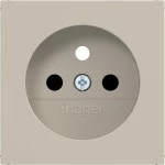 Hager WAS7600C01 Zentralst. f. Steckdose m. Schutzk.stift, erh. BS,A.x/C.x, sand, matt 