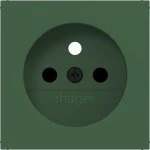 Hager WAS7600C10 Zentralst. f. Steckdose m. Schutzk.stift, erh. BS,A.x/C.x, forest, matt 