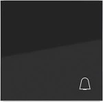 Hager WAW1011BG Wippe 1fach mit Aufdruck Symbol für Klingel, A.x/C.x, nachtschwarz glänzend 