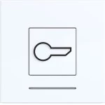 Hager WAW1093WG Wippe 1fach, abtastbares Symbol für Türöffner, klare Linse, A.x/C.x, liweiß gl 