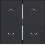 Hager WAW2002BM Wippe 2fach mit Aufdruck Symbol Pfeile, A.x/C.x, nachtschwarz matt 